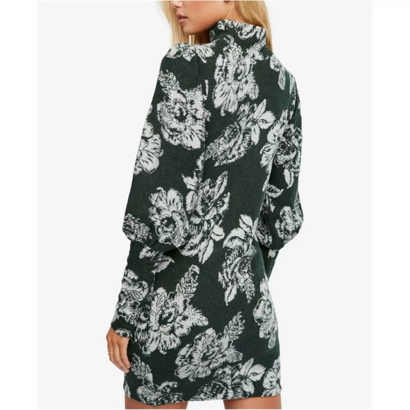 free people sweater dress Womens Green Flo… - Picture 2 of 12